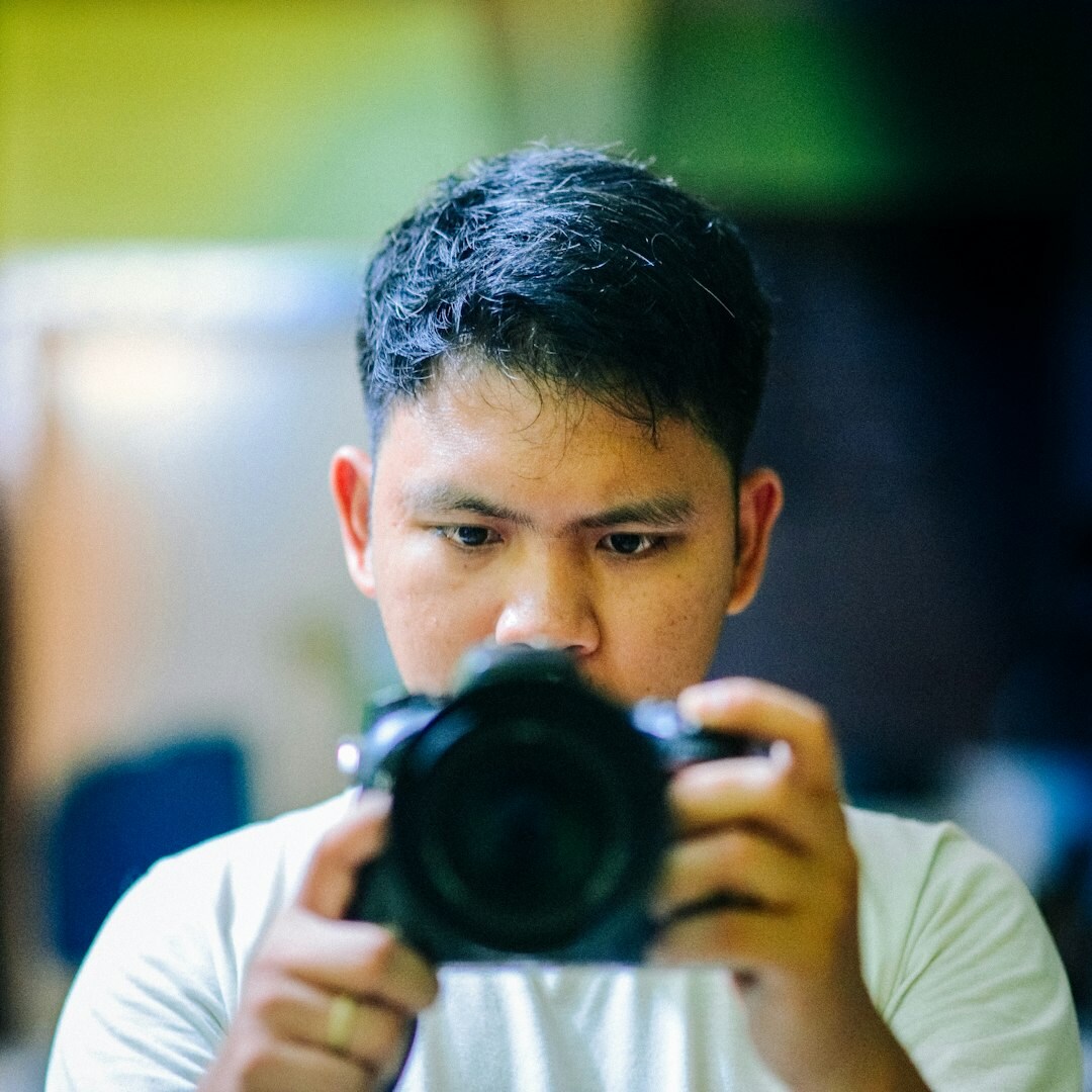 Professional cameraman man